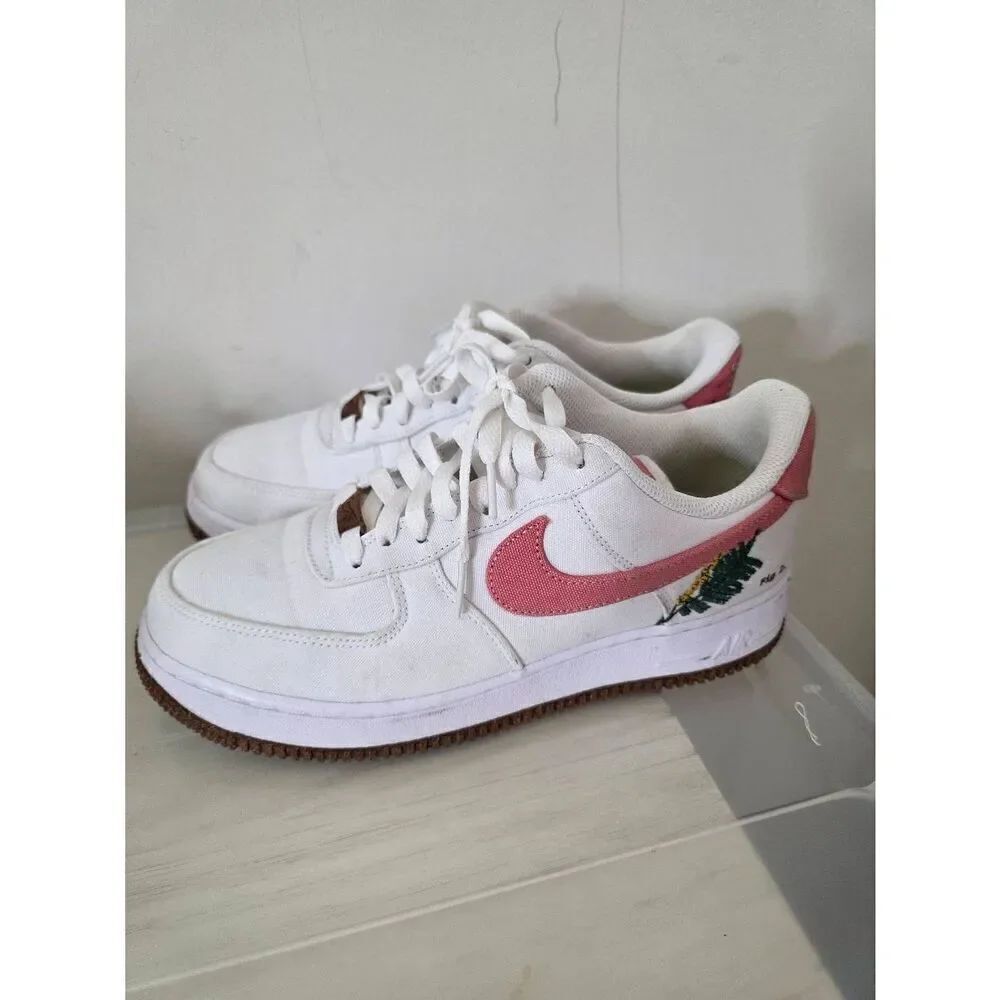 Womens Nike Air Force 1 '07 SE "CATECHU" Fig 2 White & Pink Trainers US 8.5